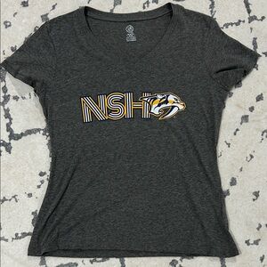 NHL Nashville Predators Gray V-Neck Women's Tee